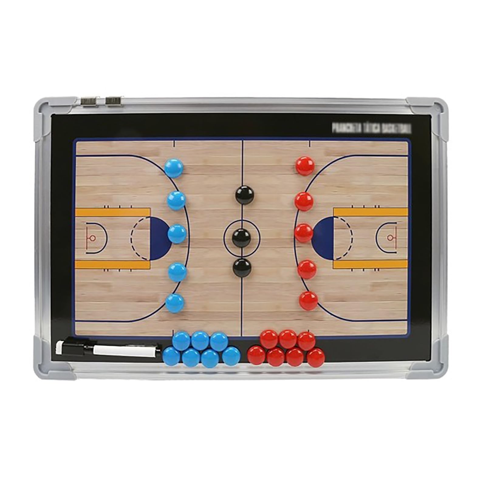 Pizarra Tactica Baloncesto, Pizarra Baloncesto Entrenador, con Bolígrafo y Piezas de Ajedrez Magnéticas, Diseño para Colgar, para la Enseñanza