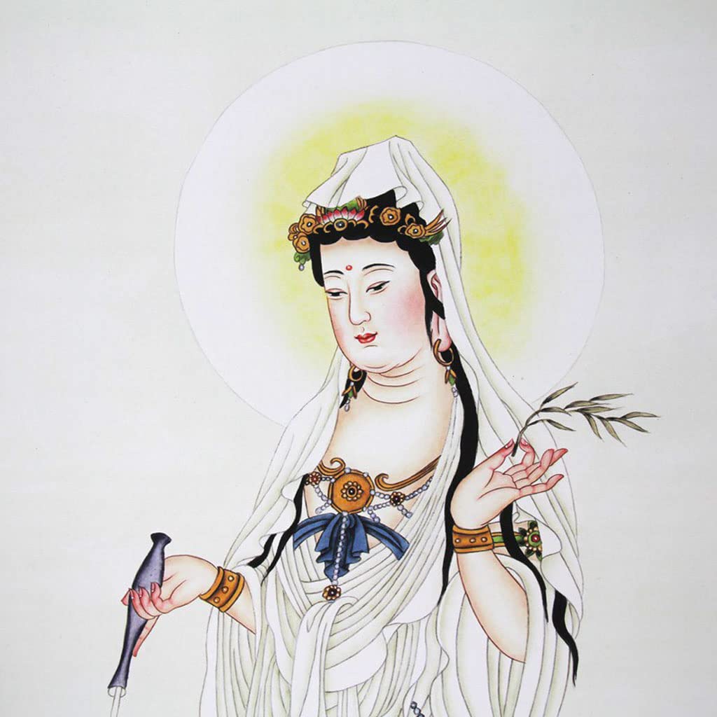 昭和レトロ 観音菩薩図 掛け軸 掛軸 仏画 日本画 古美術 人物画 壁掛け 美術 昭和レトロ 観音菩薩図 掛け軸 掛軸 仏画 日本画 古美術 人物画 壁掛け