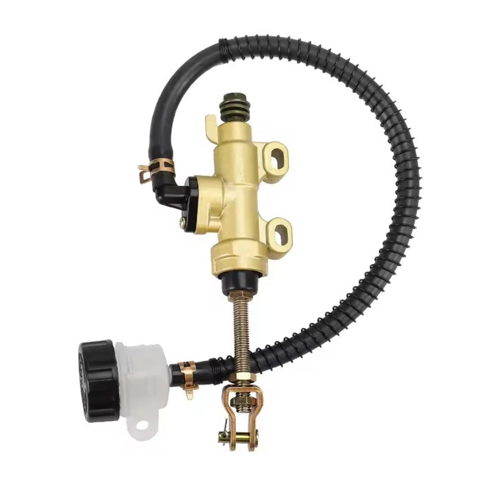 APSHDNCU Forward Brake Pump Fit for Kawasaki Universal Motorcycle Rear Brake Pump Foot Hydraulic Refit Master Cylinder(Gold)