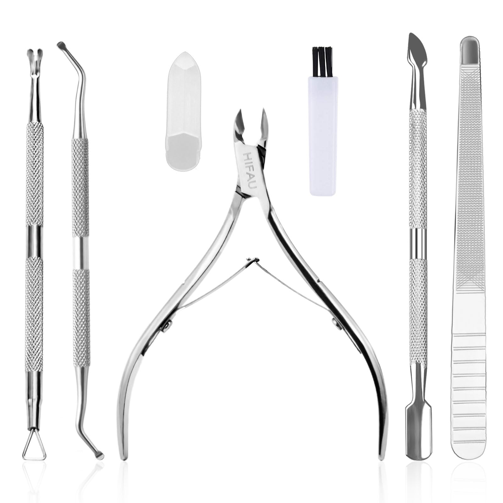 Professional Cuticle Nippers Set Stainless Steel Manicure Kit - Cuticle Nipper Cuticle Pusher Cutter Triangle Nail Polish Remove