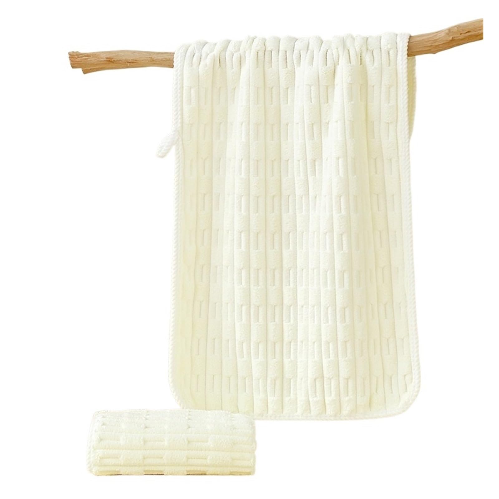 FGUJSUR Bath Towel Convenient Soft High-Density Coral Fleece Absorbent Towels – Practical Home Face Cloths For Daily(White)