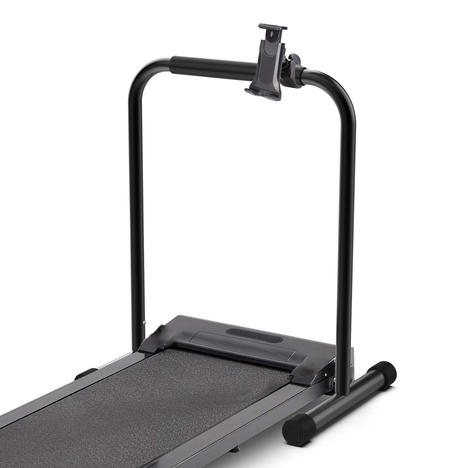 handle bar for walking pad only, with phone holder, suitable for models 20+ walking pad, 19.7in wide, adjustable handrail height (max 43.3in), non-slip feet, easy to assemble, stable design, black