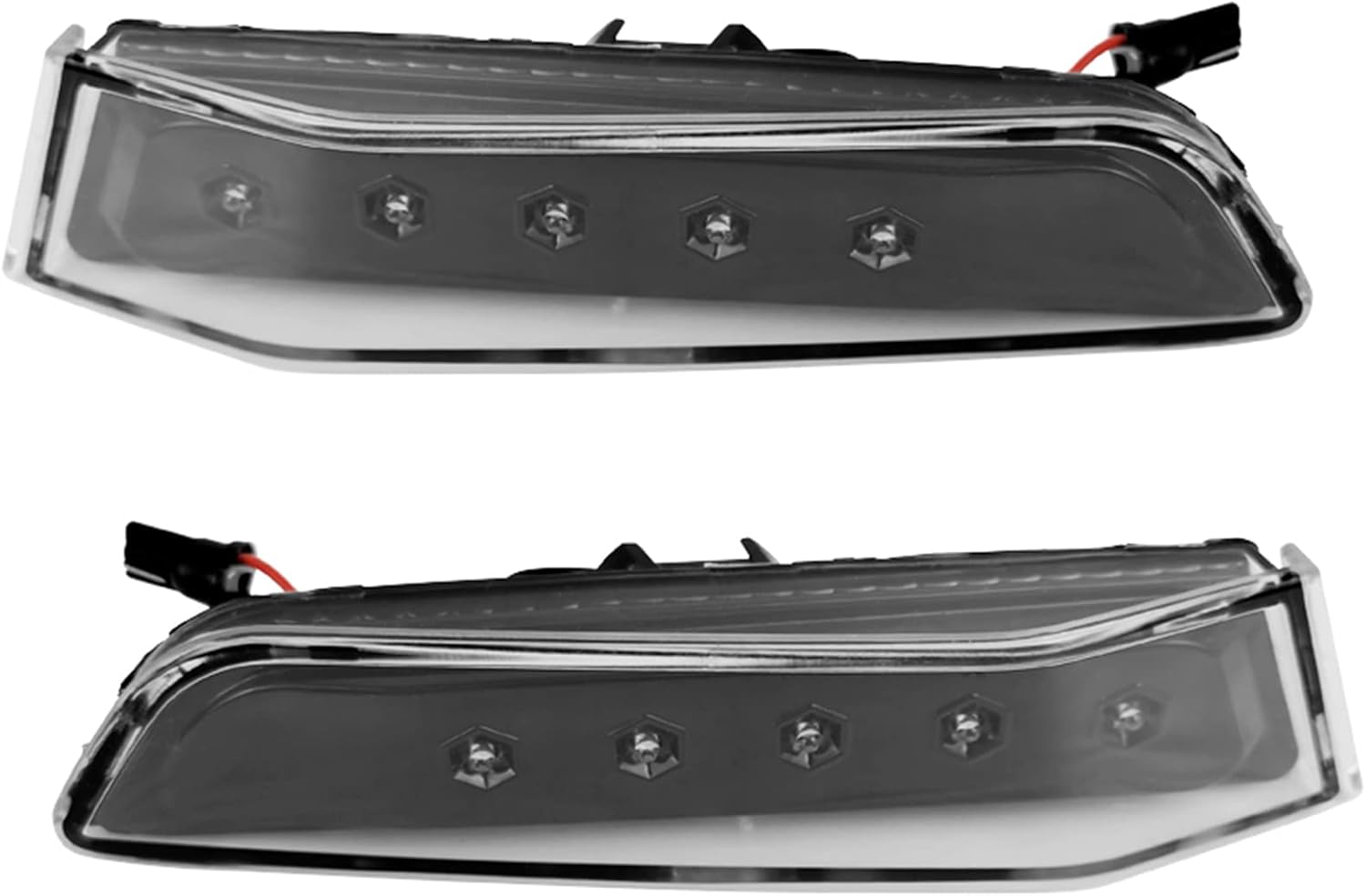 YLT AUTO 2 Pcs LED Tube Stripe Front Bumper Side Marker Lamps Light Smoky Gray Smoked Lens Front Turn Signal Sidemarker Lamp for 2003-2007 Infiniti G35 2 Door Coupe