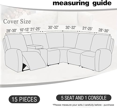 Miniatura 3 de ALIECOM Fundas para sofá modular 100% impermeables, en forma de L, elásticas, para sofá seccional, reclinable, lavable, protector para perros y