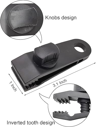 Miniatura 9 de Clips de lona resistentes con agarre de bloqueo, 12 unidades, abrazaderas de lona para tienda de campaña y toldo para toldo y campamento al aire