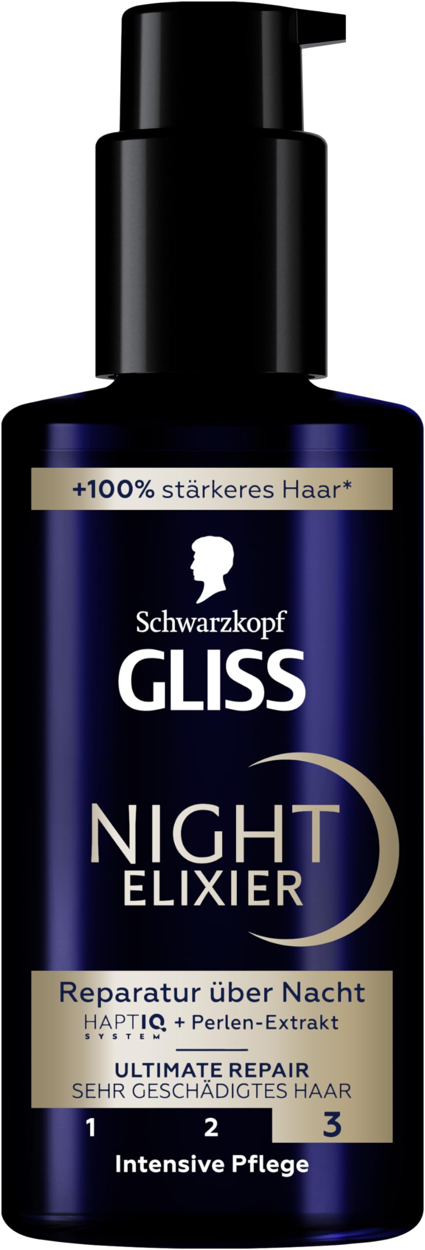 Gliss Night Elixier Ultimate Repair (100 ml), serum do włosów regeneruje uszkodzone włosy podczas snu, pielęgnacja włosów pozostawia miękkie i regenerowane włosy na noc