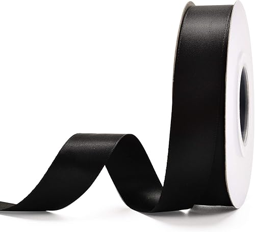 Miniatura 42 de YAMA Cinta de satén de doble cara, 7/8 pulgadas, 25 yardas para envolver regalos, color rosa