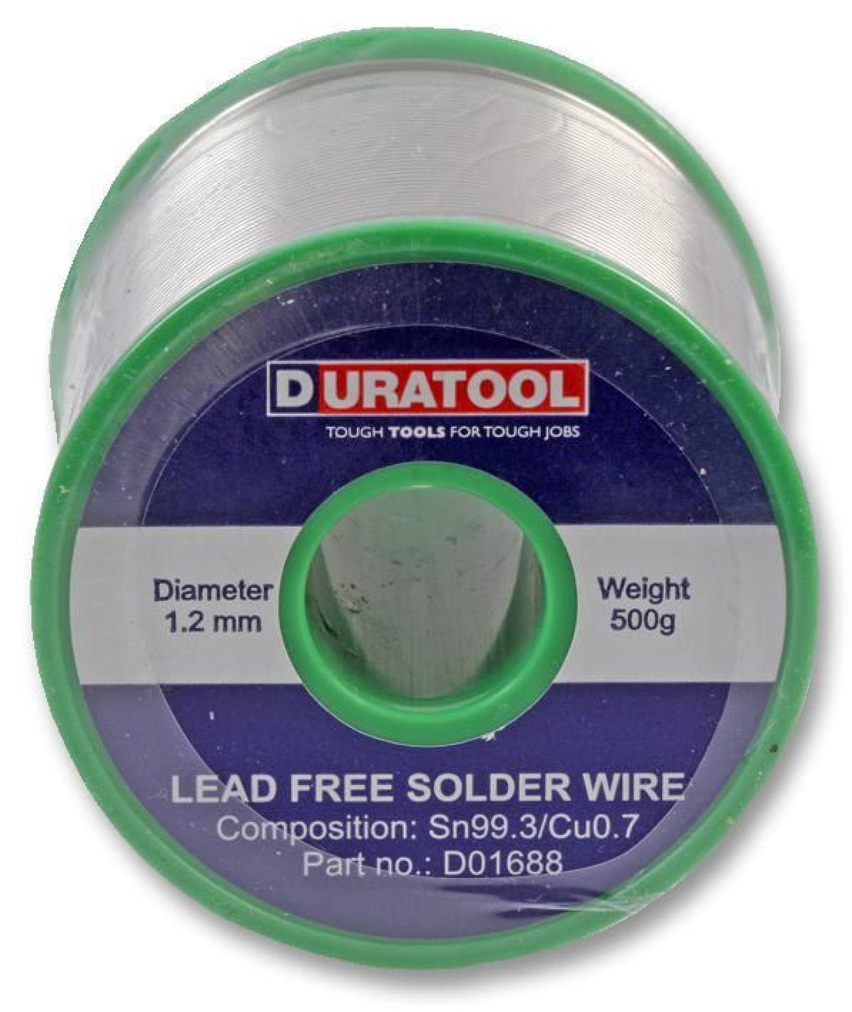 DURATOOL - Lead Free Solder Wire, 1.2mm, 500g