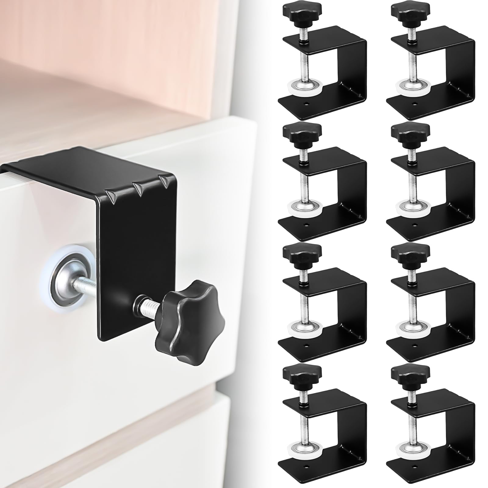 8er Set verstellbare C-Zwingen für Schweißen und Holzarbeiten | Schraubklemmen zum Fixieren von Werkstücken an Tisch, Werkbank, Schublade und Möbeln – für Montage und Reparatur