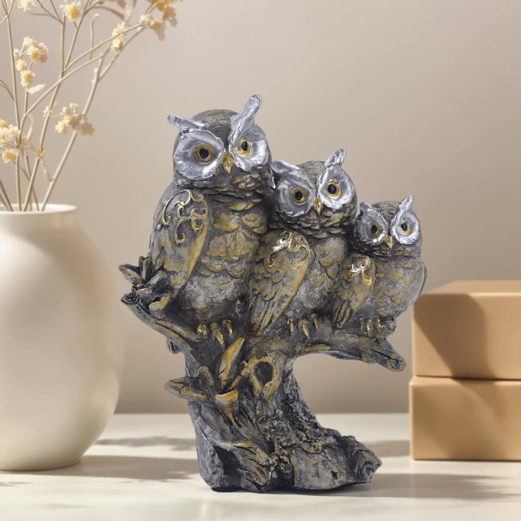 Amazon.com: voiyio Realistic Design Family Three Owls On Branch ...