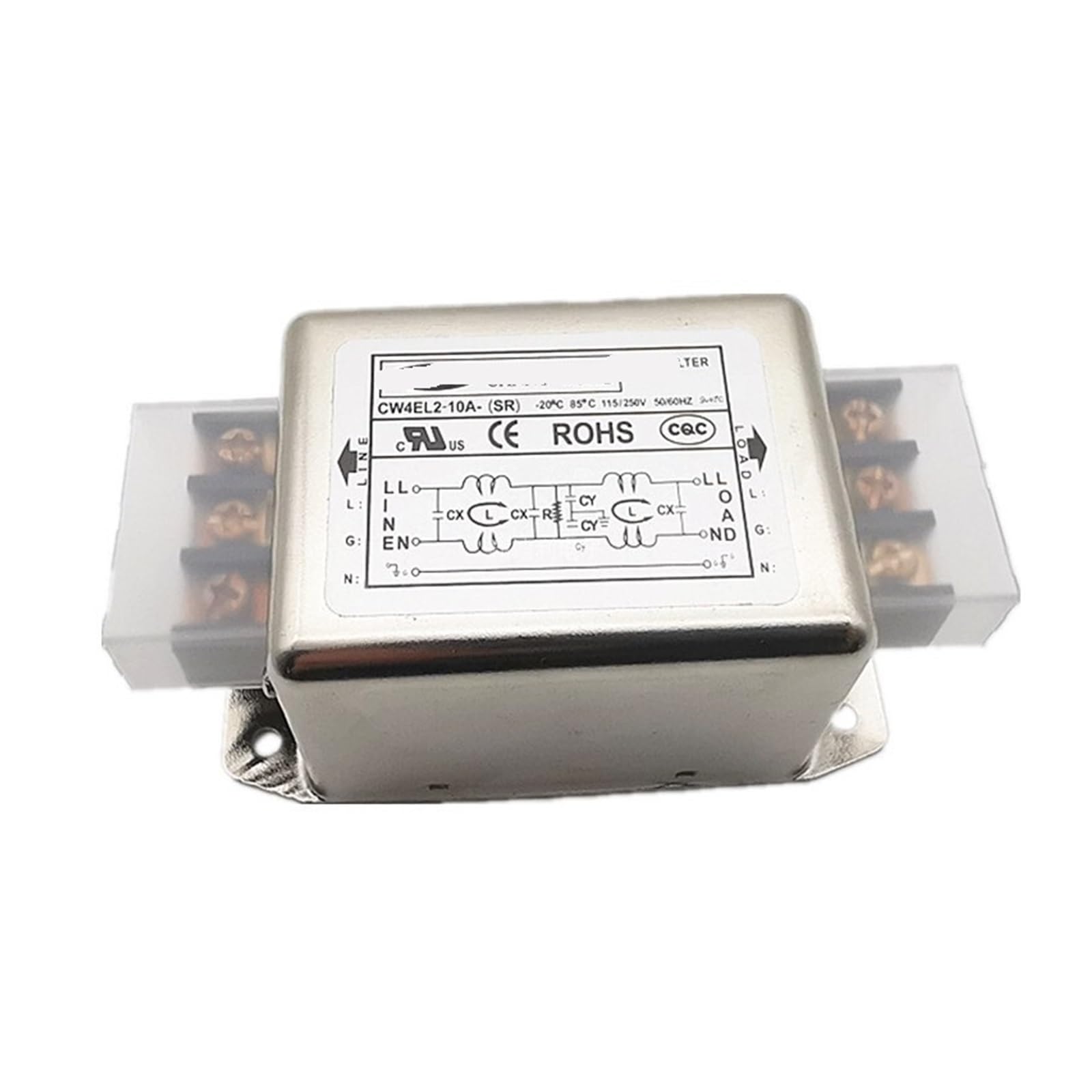 Filtre d'alimentation CW4E-40A-S 6A 10A 20A 30ACW4L2-20A-T Purification en Deux étapes Anti-interférence(CW4EL2-10A -SR 10A Terminal Block)