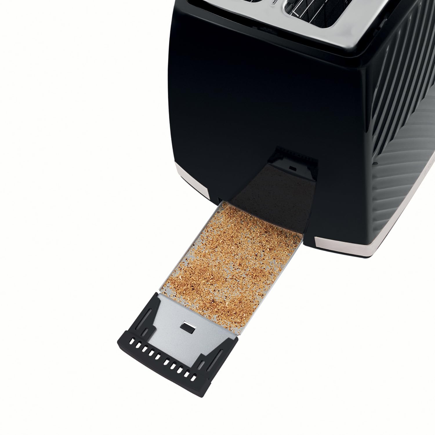 Russell Hobbs 26394 Tostadora texturizada de 2 rebanadas, tostadora de pan táctil con diseño 3D con ajustes de congelado, cancelación y recalentamiento, 850 vatios, negro