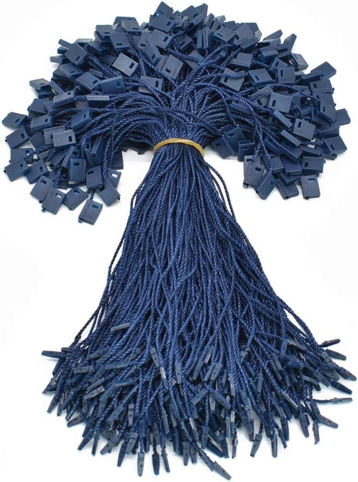 1000 Pcs 7 Inch Nylon Hang Tag String for Clothes Gift Bags Price Tags Shoes Snap Lock Pin Loop Fastener Hook Ties Tag Rope for Belts Pocket Squares Luggage Garments Label (Blue)