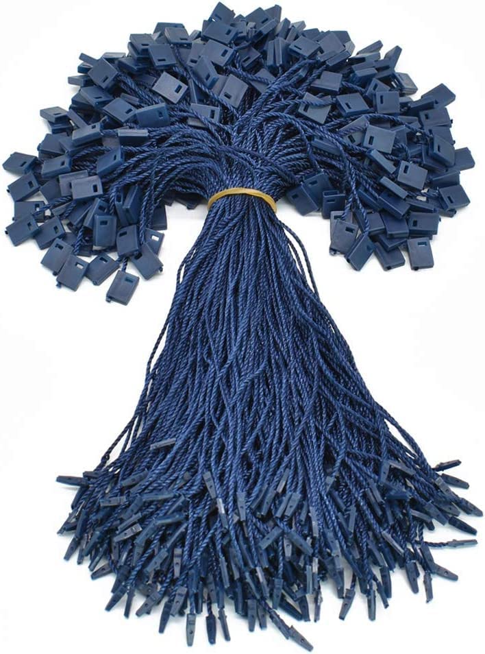 Imaashi 1000 Pcs 7 Inch Nylon Hang Tag String for Clothes Gift Bags Price Tags Shoes Snap Lock Pin Loop Fastener Hook Ties Tag Rope for Belts Pocket Squares Luggage Garments Label (Blue)