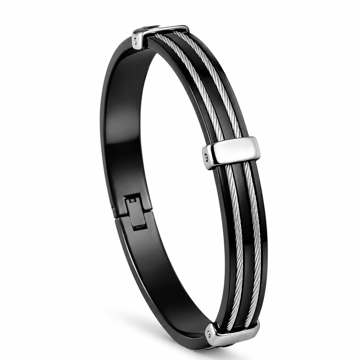 Premium Anti Tarnish Bracelet for Man Black Silver Stylish Boys brother boyfriend gents/Fashion Kada for men/Rakhi Bracelets for Men Metal/Stainless Steel Kada Hand Mens Kadas -454-image-44