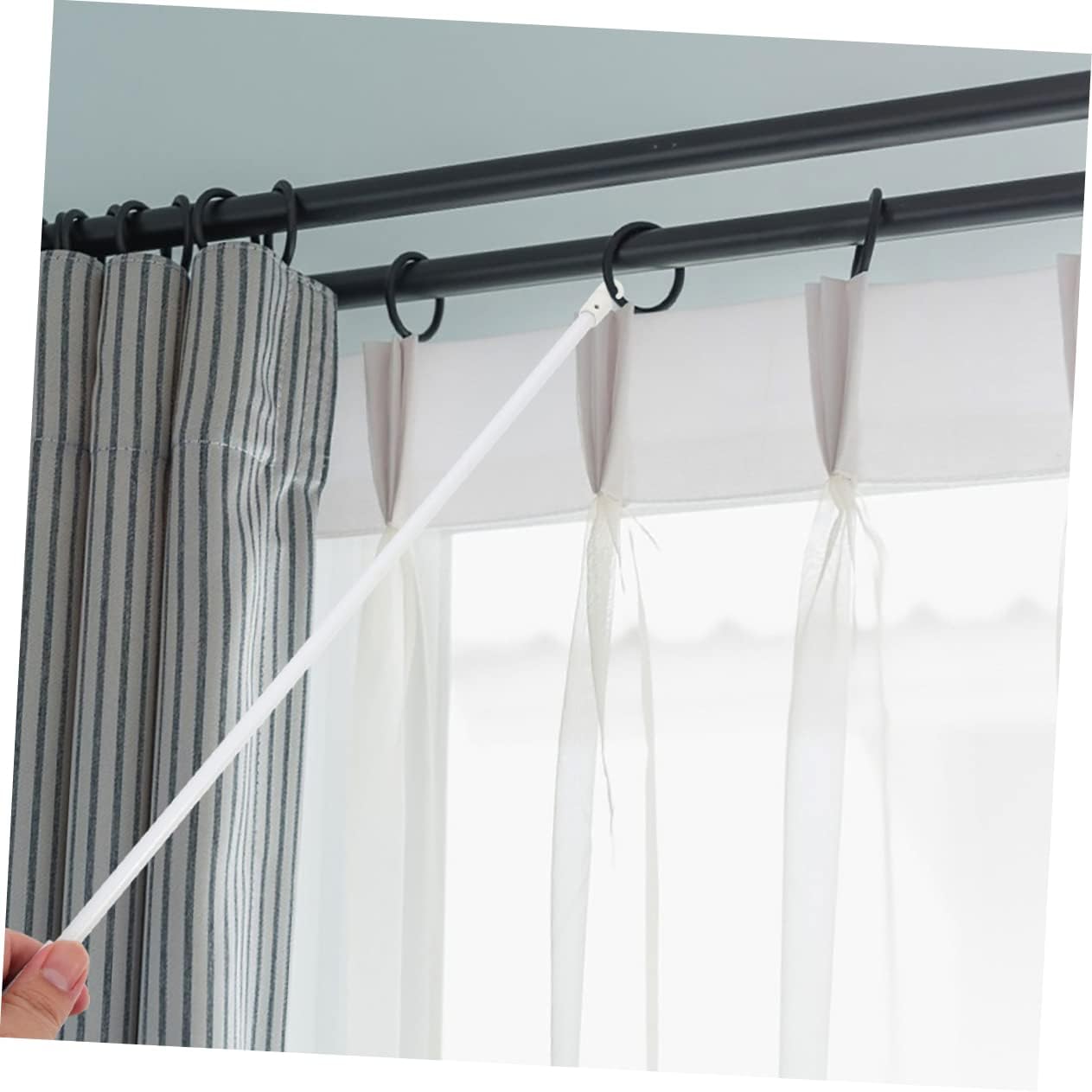 Amosfun Vertical Blind Wand Curtain Pull Rod 17 Inch Fiberglass Replacement Stick 3 Piece Set for Window Blinds Sturdy and Easy to Use for Home and Office