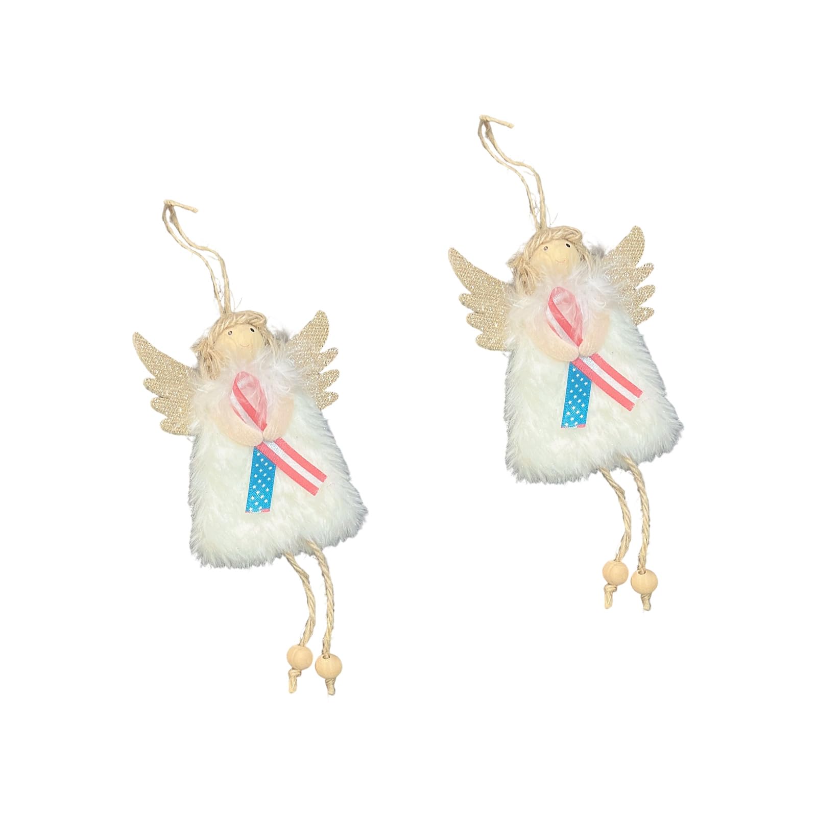 HZBB 2Pcs Plush Hanging Ornament for Christmas Tree, Mantels, Window, Patriotic Holidays Festival Hanging Ornament
