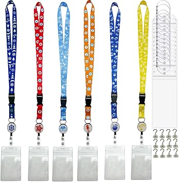 DAYUMKOU 6 Set Cruise Luggage Tags with Detachable Cruise Lanyard for Ship Cards Include Hooks, Luggage Tag Holders for Carnival Cabins Cruise Essentials
