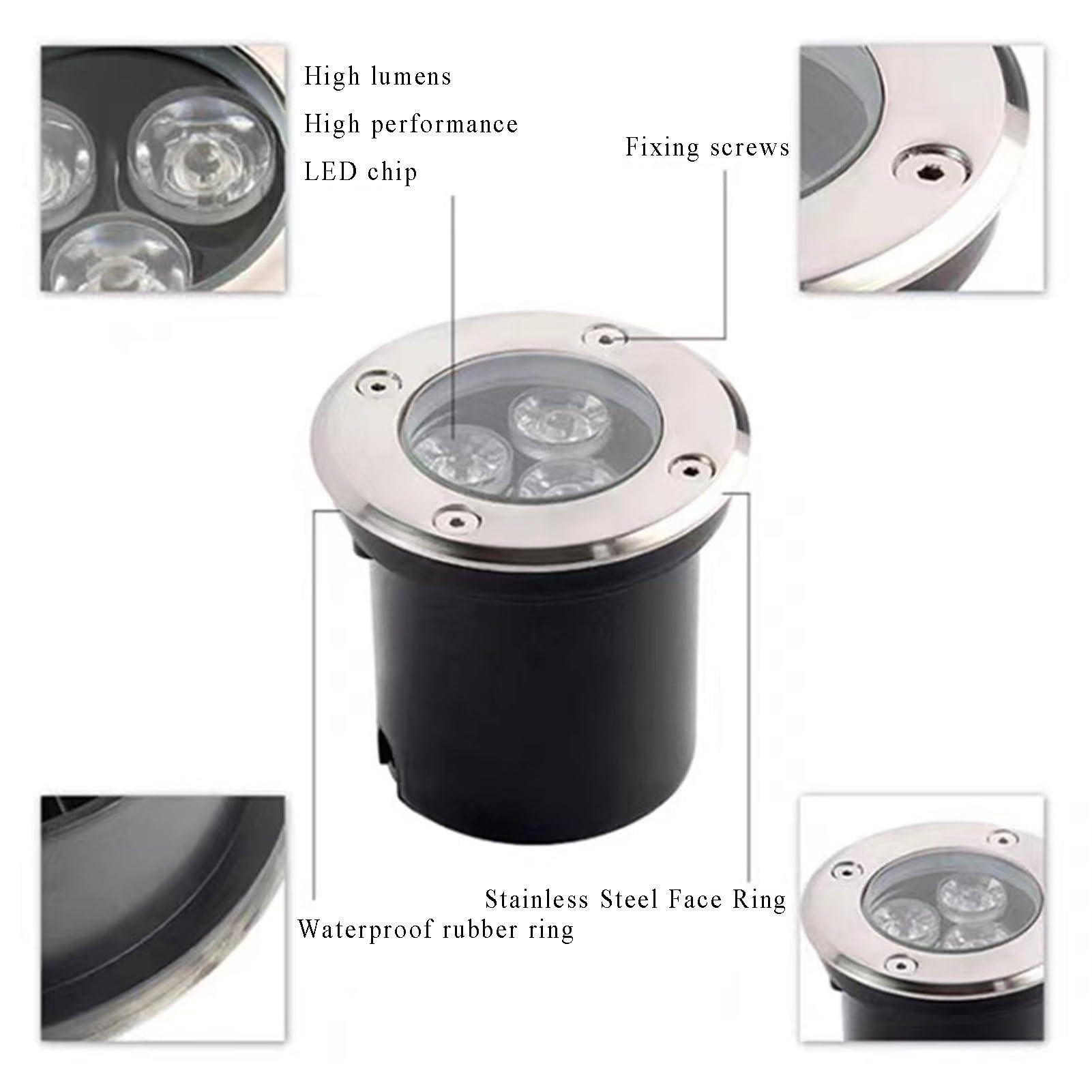 LED-Ondergrondse Verlichting Voor Buiten, IP66, Waterdicht, Inbouw LED Verlichting Voor in De Tuin, Oprit, Terras, Pułapka, Tuinverlichting - Groen - 12 W (Geel 18W)