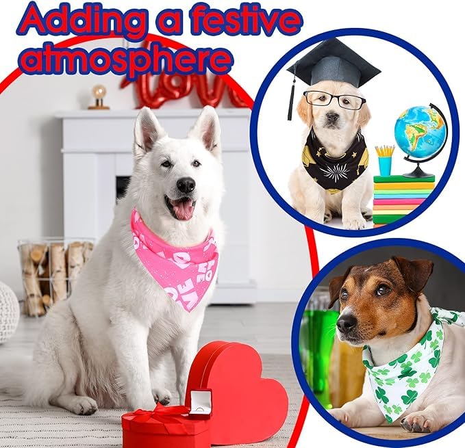 Hundehalstücher für Halloween, Thanksgiving, Weihnachten, Neujahr, Halstücher für Hunde, Herbst, Herbst, Hundehalstücher, Haustier-Schal, Hundezubehör für kleine, mittelgroße und große Hunde, 100
