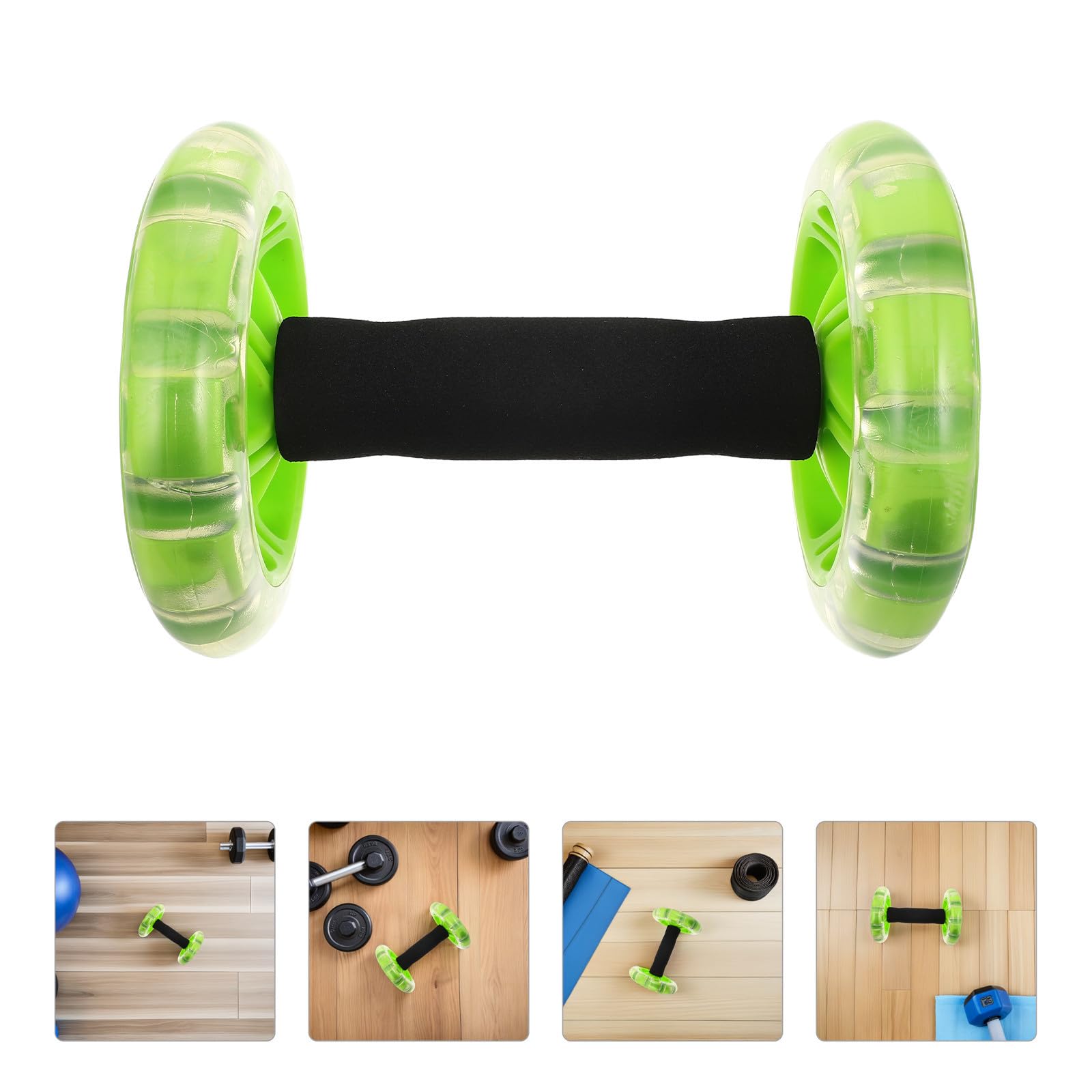 Kichvoe Rueda de Abdominales Compacta con Doble Rueda y Agarre Sincronizado para Entrenamiento de Núcleo en Oficina y Ejercicio en Casa, Material Pp y Esponja