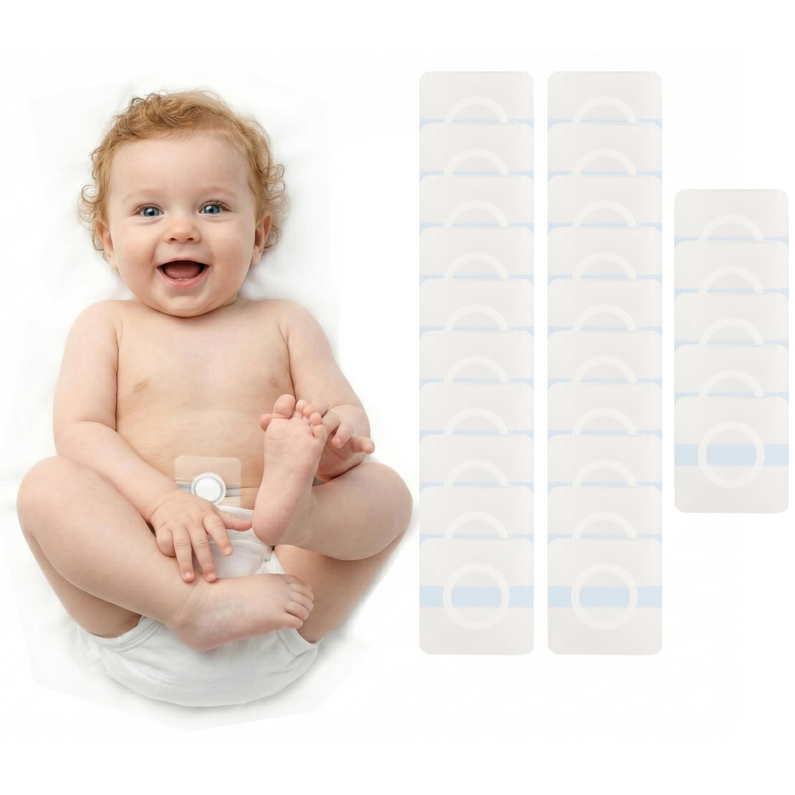 25 Pcs Baby Belly Button Patches, Waterproof 8 x 8 cm Navel Covers