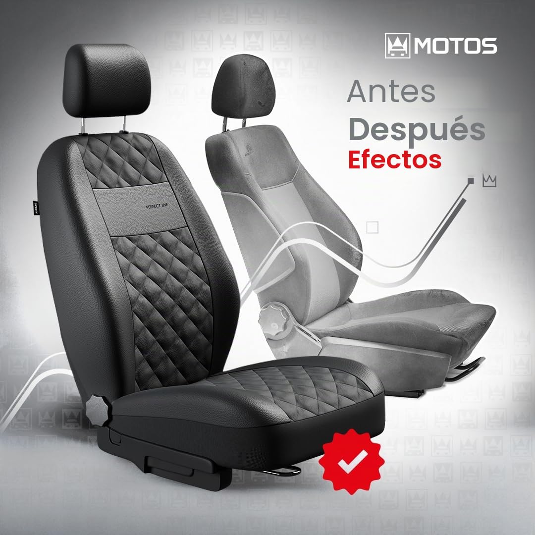 MOTOS Fundas universales para Asientos de Coche para Hyundai Tucson Funda Asiento Coche Delantero con Sistema de Airbag Activo, Ajuste, Material de Tres Capas, Aspecto Elegante, Aplicación Ve