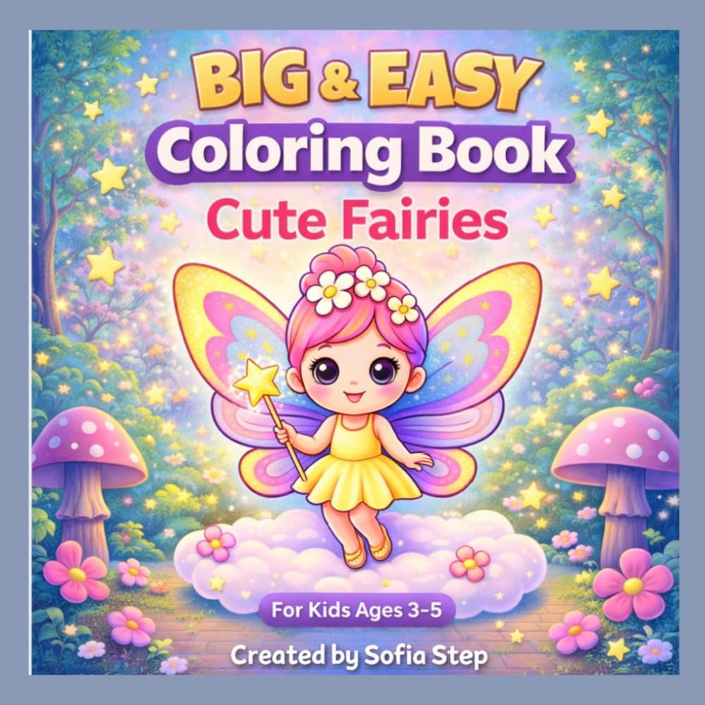 Big & Easy Coloring Book for Kids Ages 3–5: Fairies (My First Coloring)