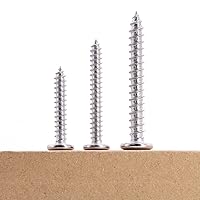 Vista 6 de Tornillos de madera con tapa de cabeza plana M3 x 0.315 in (100 unidades), acero inoxidable 304 18-8, tornillos de chapa de cabeza hueca