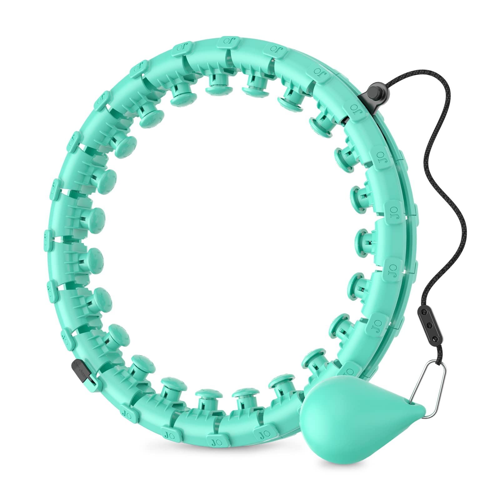 GOBEES Weighted Fitness Hoop for Adults, Smart Exercise Hoop for Women & Kids Weight Loss, 2 in 1 Adjustable Circular Massage with 24 Detachable Knots Fitness Equipment