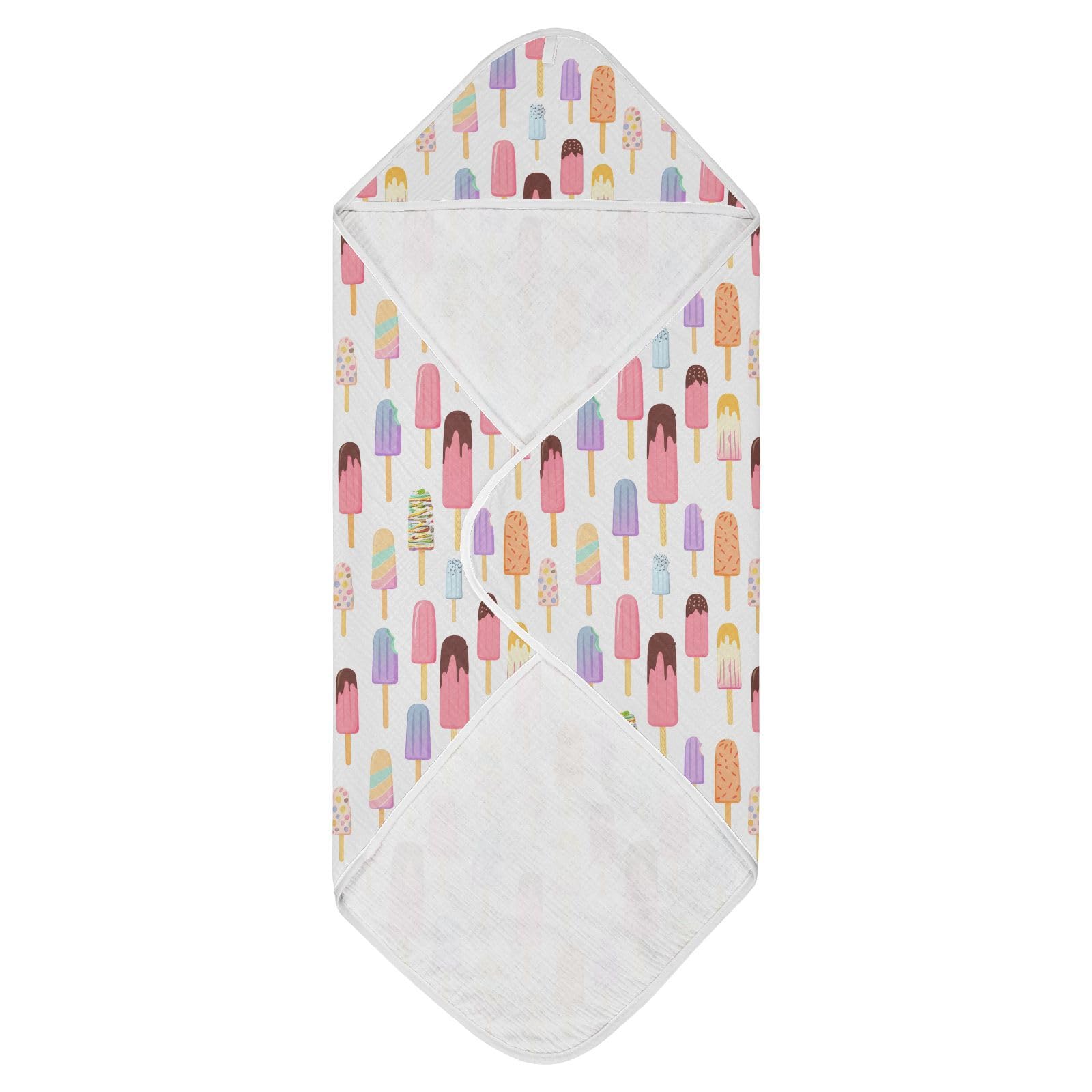 Msyxl Rainbow Popsicles Hooded Towel - Ultra Soft & Absorbent Muslin Cotton Bath Towel for Babies, Toddlers, Newborn - Boys & Girls Essential 30