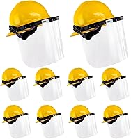 Vista 6 de Malta Dynamics Casco duro de ala completa fabricado en Estados Unidos con visera ajustable y protector facial, cumple con OSHA/ANSI