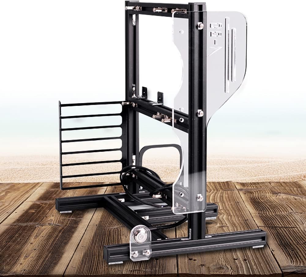 DIY Open Chassis Rack, Test Bench Open Frame Air Case Motherboard Bracket Gaming Computer Case Chassis Vertical Bare Metal Frame with Acrylic Panel Support 7 Expansion Slots Black
