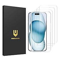 UNBREAKcable 3 Pezzi Pellicola iPhone 15 (6,1 Pollici), 99,99% HD Trasparente, Installazione Facile, Durezza 9H Pellicola prottetiva,Vetro iPhone 15 Anti Graffio, Anti-Impronte, Senza Bolle
