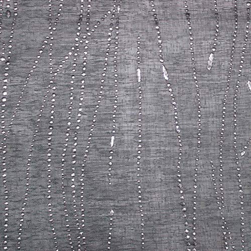 Douceur d'Intérieur, Pair of Tab Top Curtains (2 x 60 x 120 cm) Filiane Anthracite, Sandblasted Voile Applique, Lime Green - Image 2