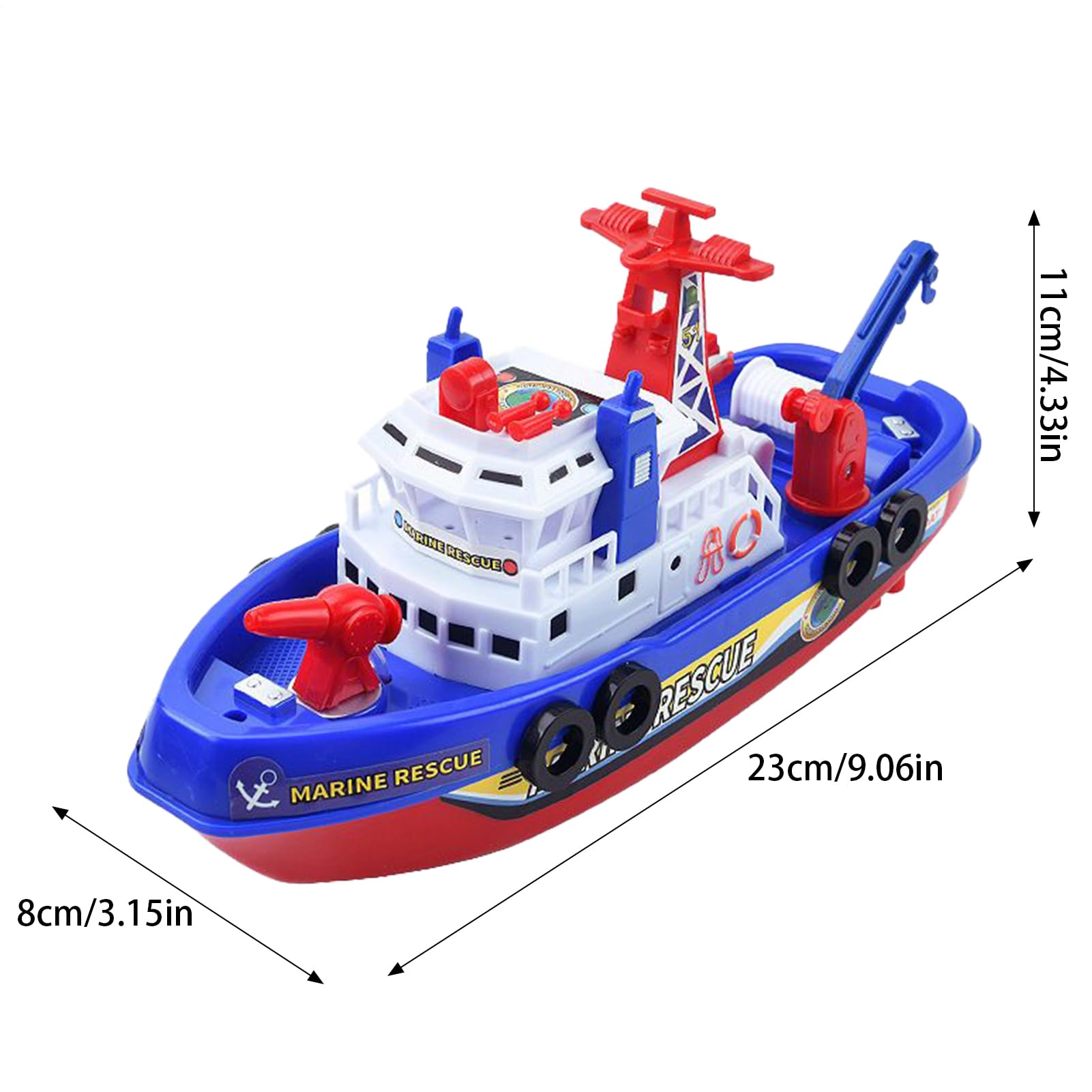 Bateau-Pompier – Jouet Électrique pour avec d'eau Automatique Et Musique pour Le Bain, La Piscine Et La Plage