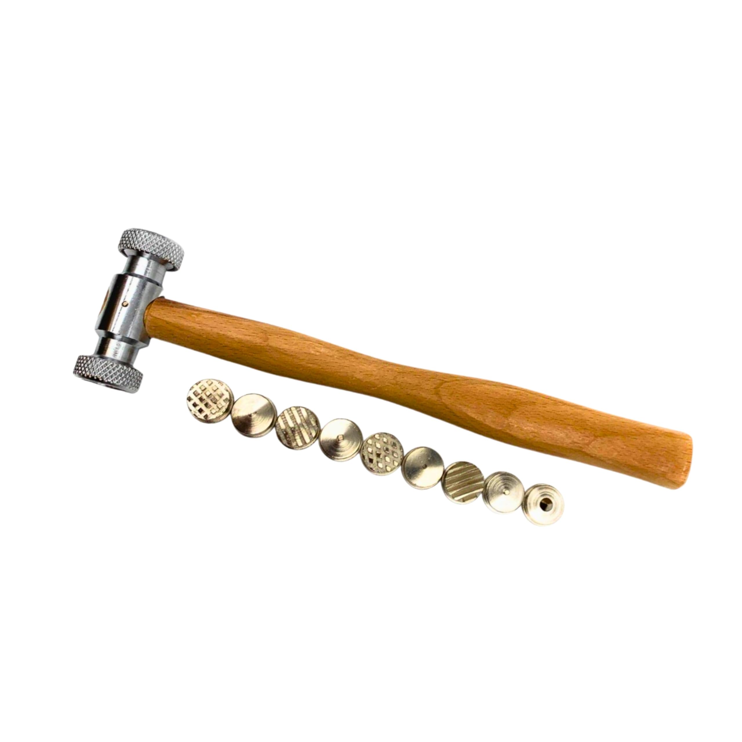 Texturing Hammer for Jewellery Making, Dual Head Metalworking Hammer Set with 9 Interchangeable Texture Heads