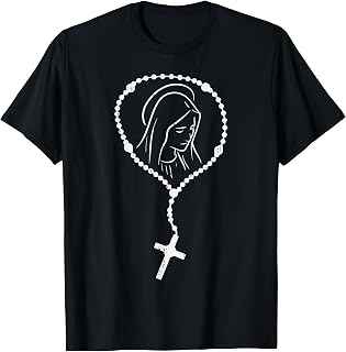 Rosary Virgin Mary God Jesus Faith Religious Catholic Gift T-Shirt