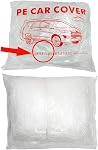 4 Packs Disposable Car Cover Clear Plastic Car Cover Universal Rain Dust Garage Cover with Elastic Band Medium (12.4 FT x 21.6 FT)