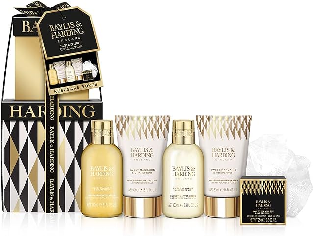 Baylis & Harding Sweet Mandarin & Grapefruit Signature Collection Luxury Pamper Present Keepsake Boxes Gift Set - Vegan Friendly