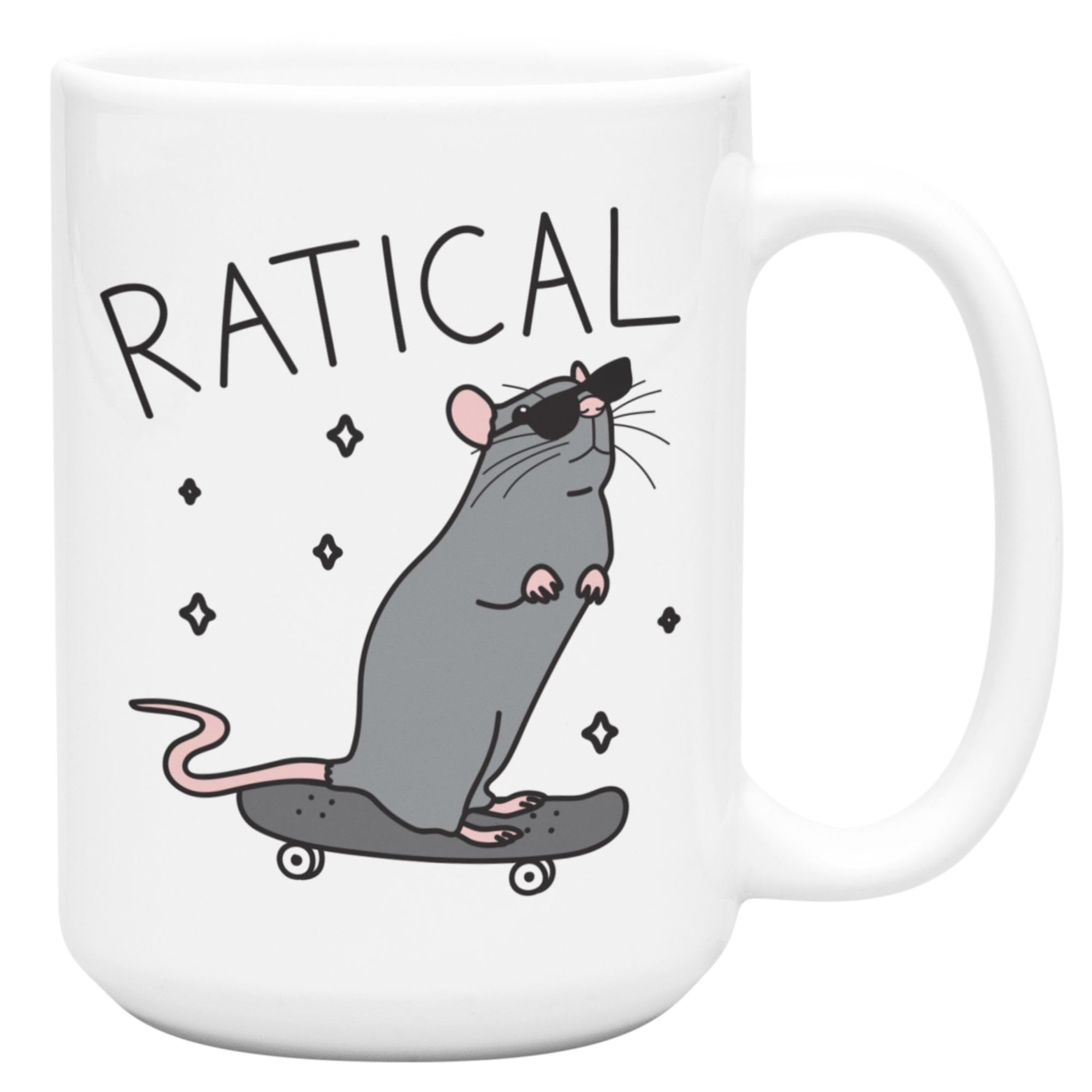 Buy LookHUMAN Ratical Rat White 15 Ounce Ceramic Coffee Mug Online