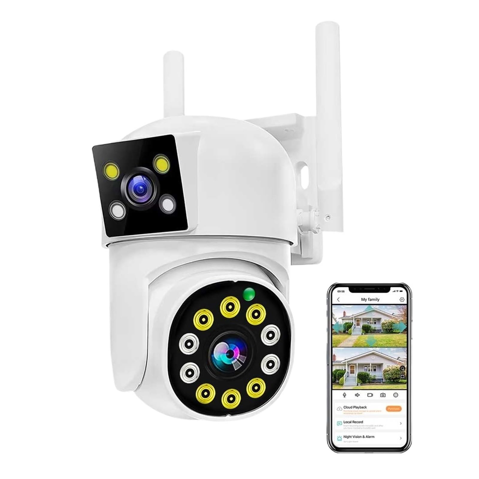 JVDDI 2MP PTZ WIFI Camera Dual Lens Dual Screen IP Camera Outdoor HD Auto Tracking Security Protection CCTV Surveillance(ADD 32G)
