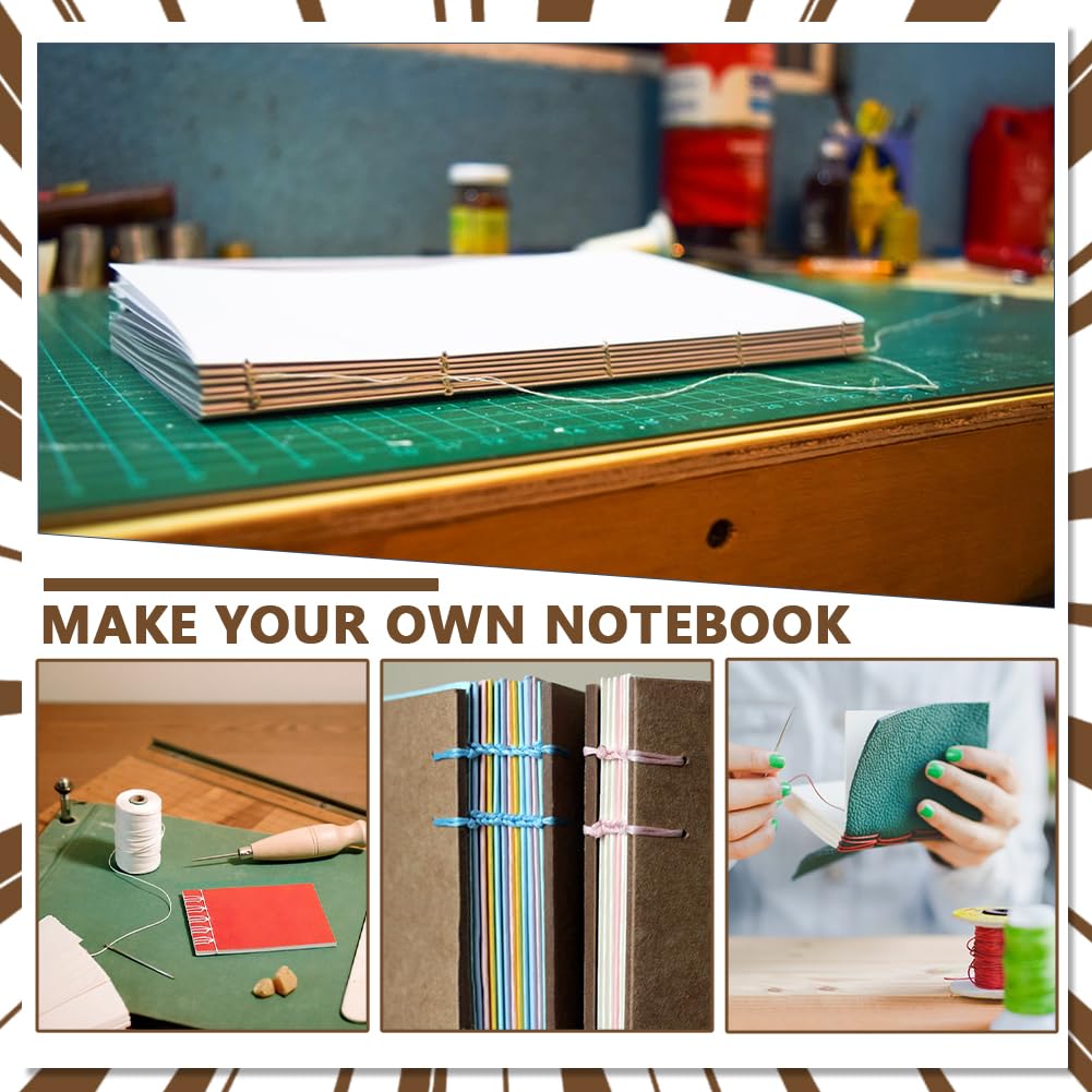 OLYCRAFT Kit complet de reliure à faire soi-même pour la fabrication de livres pour débutants, outils de démarrage avec papier artisanal, tissu en cuir PVC, alêne, ruban pour loisirs créatifs