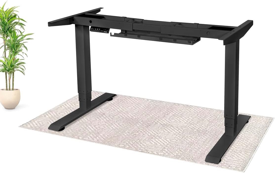 Business Electric Height Adjustable Home Office Computer Standing Desk with Cable Management Tray - White Frame (Frame Only/No Tabletop)