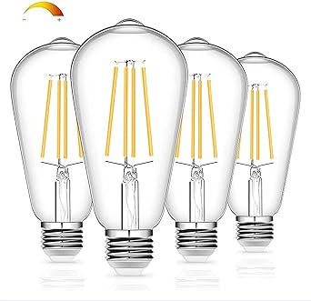 Amazon Ledエジソン電球 St64 E26口金 60w形相当 フィラメントled電球 調光器対応 昼光色6000k クリア電球 おしゃれ アンティーク風 レトロ装飾電球 6w 4個入り Goendr Led電球 通販