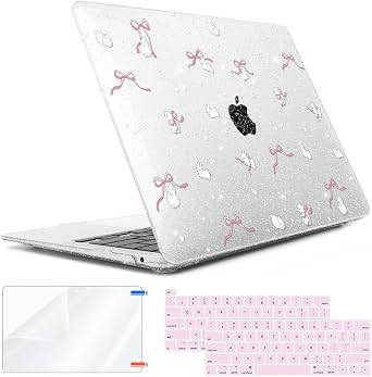 for MacBook Pro 13 inch Case 2022 2021 2020-2017 Release M2 M1 A2338 A2251 A2289 A2159 A1989 A1706 Touch bar, Plastic Hard Shell Case &Keyboard Cover&Screen Protector&Webcam Cover, Bunny-P
