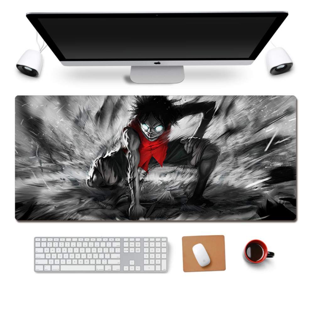 One Piece Anime Gaming Mouse Pad XXL 900 x 400 x 3 mm, Waterproof with 3 mm Non-Slip Rubber Base, Special-Textured Surface for Computer, PC and Laptop, L
