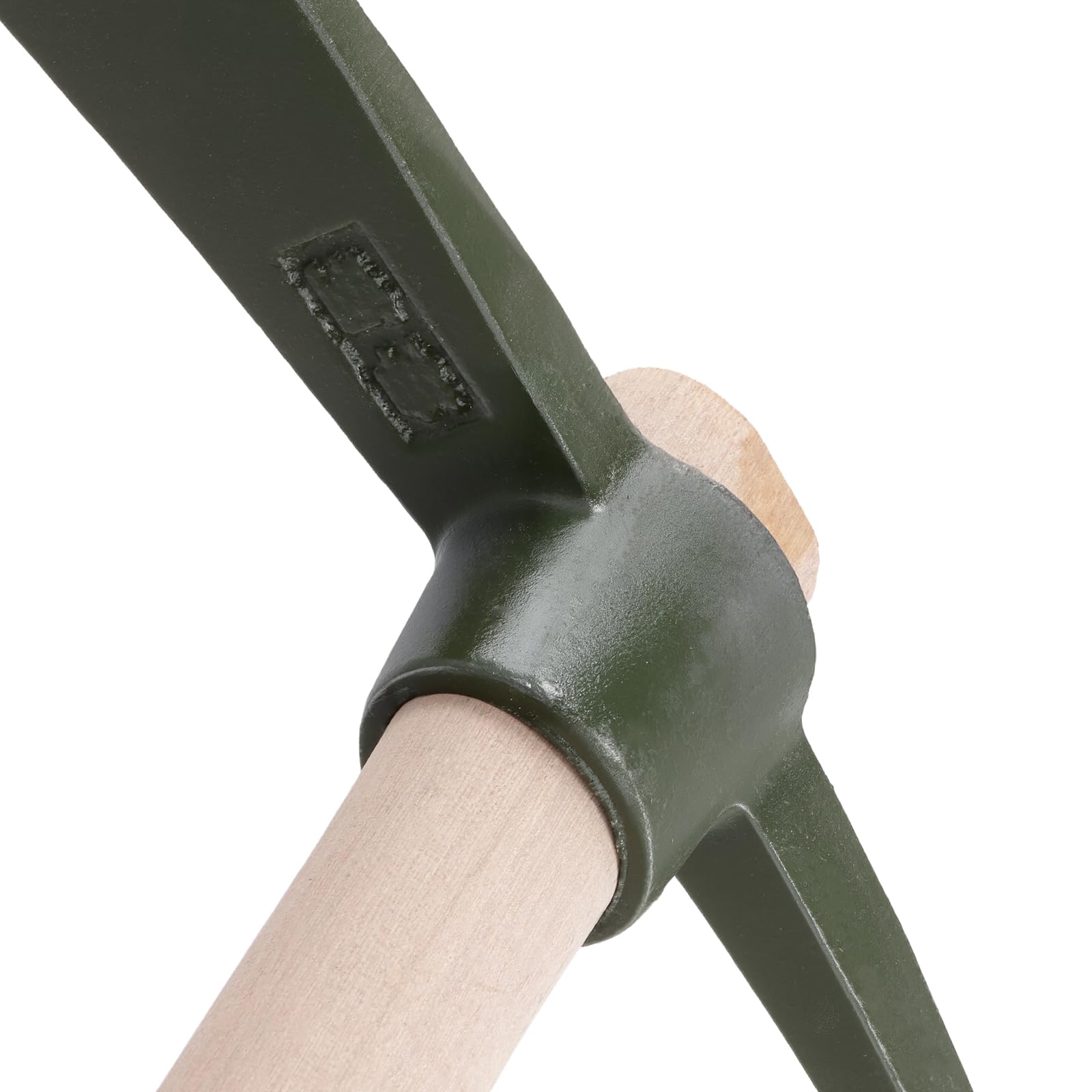 Lot de 2 houes en bois avec manche en bois, pioche de jardin 38 x 29 cm en acier noir