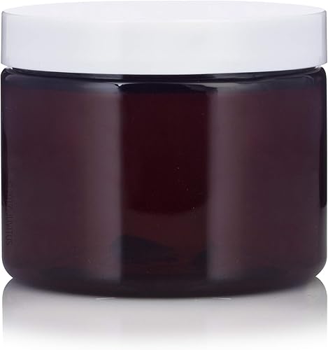 Miniatura 3 de JUVITUS Tarro de plástico PET ámbar de 6 onzas (sin BPA) recargable de perfil bajo (paquete de 6) contenedores de almacenamiento vacíos recargables