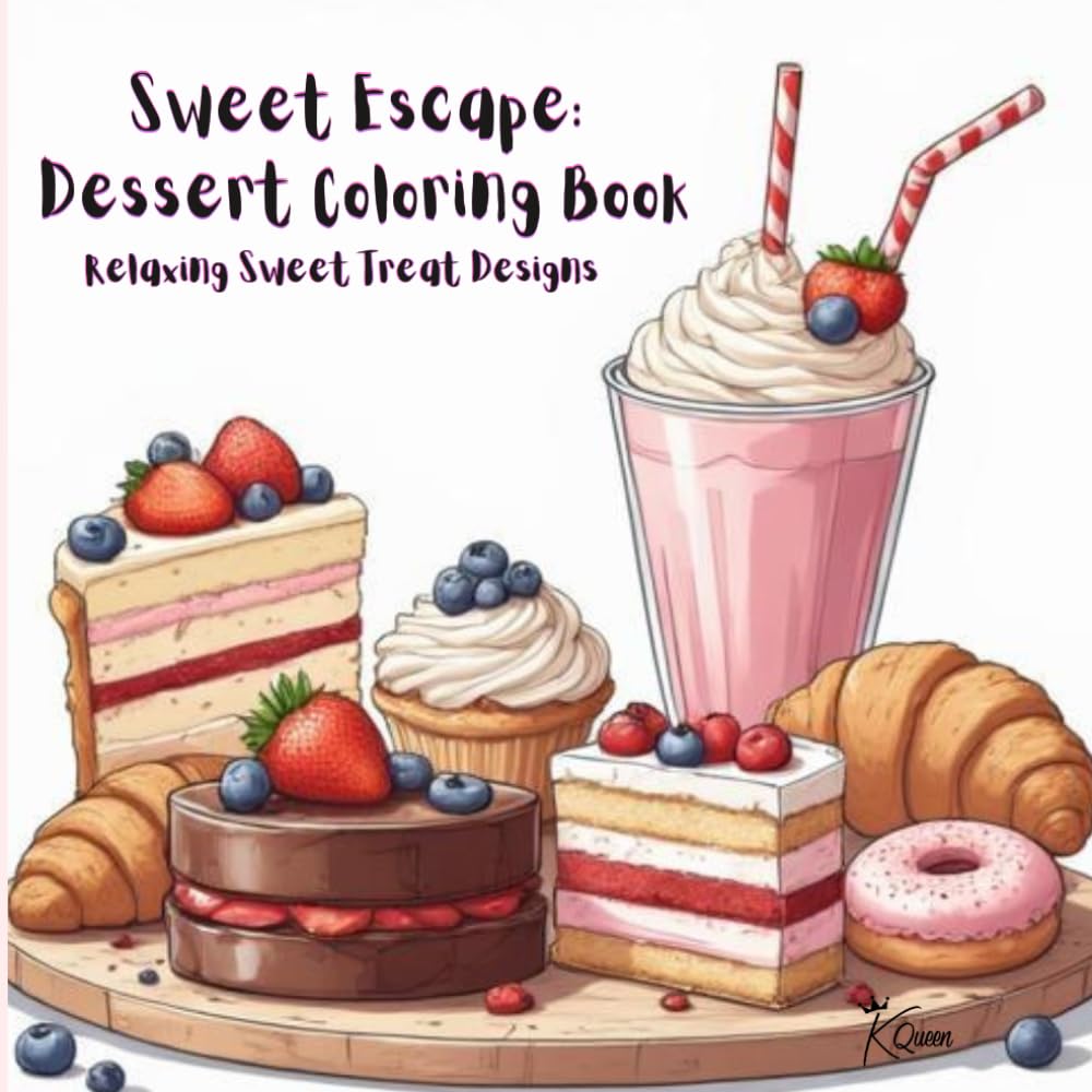 Sweet Escape: Dessert Coloring Book: Relaxing Sweet Treat Designs